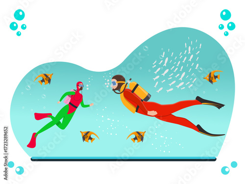 Fins Concept Illustration Vector Style