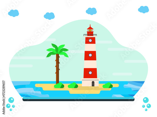 Lighthouse Concept Illustration Vector Style