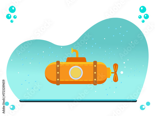 Submarine Concept Illustration Vector Style