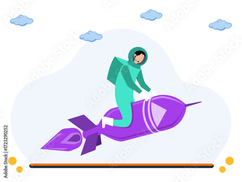 Jetpack Concept Illustration Vector Style