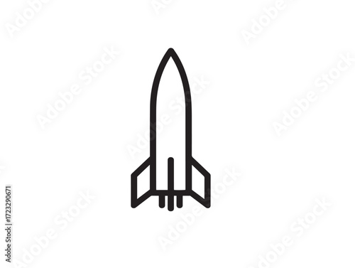 Space themed minimal vector icon with elegant outline