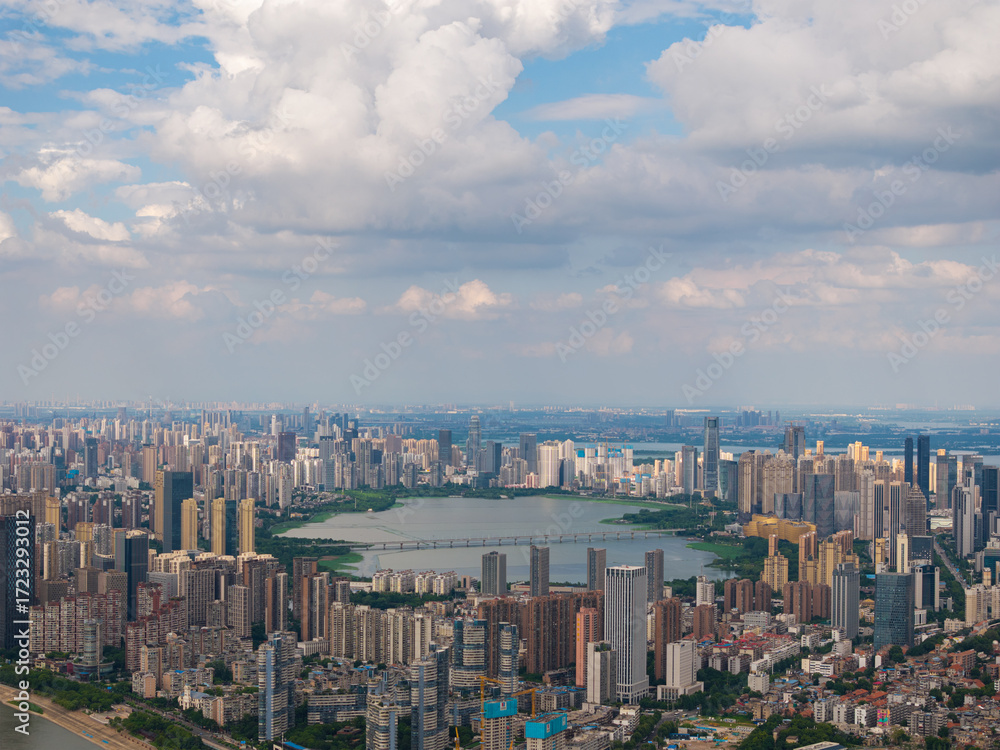 Obraz premium Wuhan city landmark skyline scenery