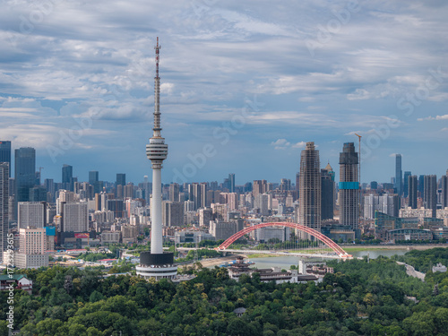 Wuhan city landmark skyline scenery