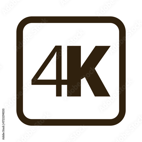 4k icon in bold black letters on white background.