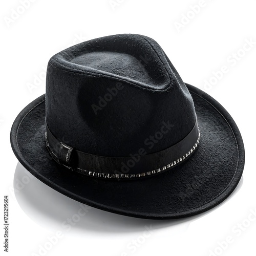 Black fedora hat with rhinestone band