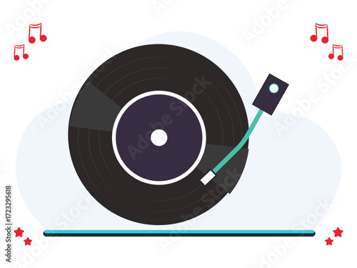 Vinyl Concept Illustration Vector Style