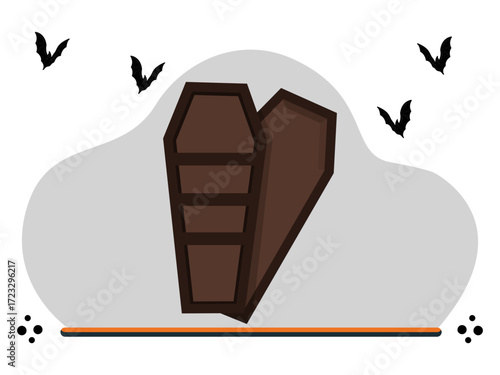 Coffin Concept Illustration Vector Style