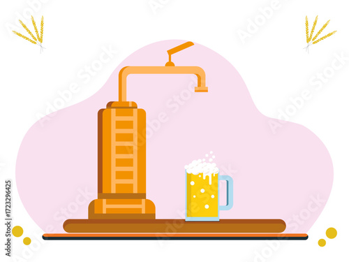 Beer Tap Concept Illustration Vector Style