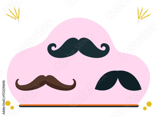 Moustache Concept Illustration Vector Style
