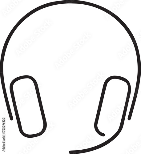 headphone line art silhouette vector illustration