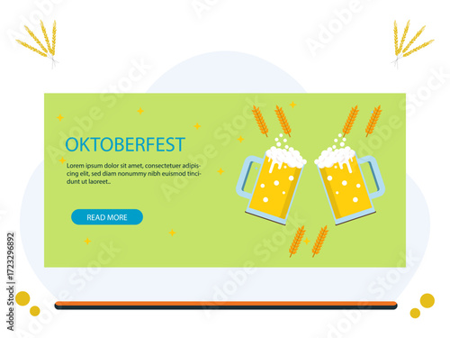 Oktoberfest Banner Concept Illustration Vector Style