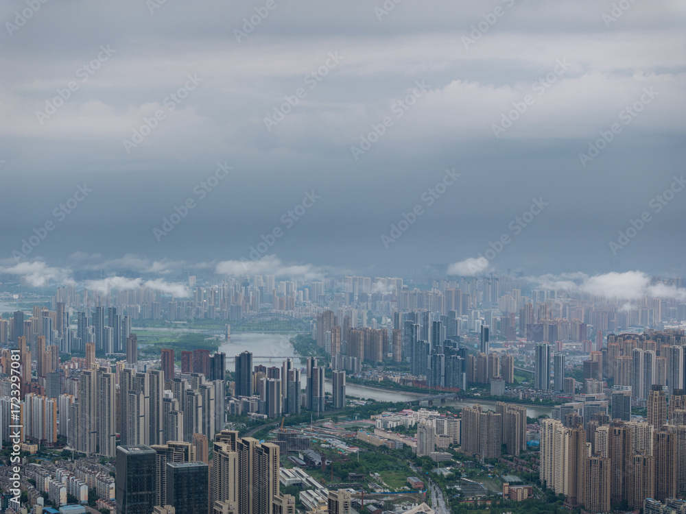 Obraz premium Wuhan city landmark skyline scenery