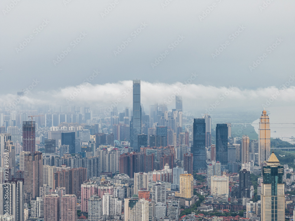 Fototapeta premium Wuhan city landmark skyline scenery