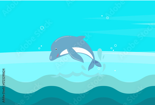 Dolphin Concept Illustration Vector Style