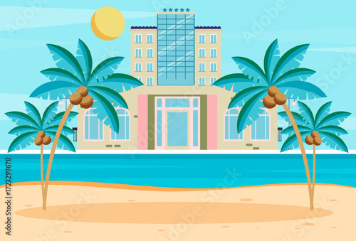Hotel Concept Illustration Vector Style