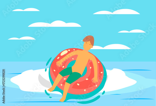 Pool Float Concept Illustration Vector Style