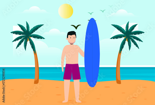 Surfboard Concept Illustration Vector Style