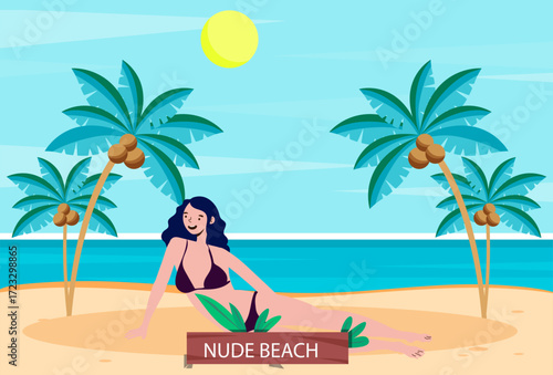 Bikini Concept Illustration Vector Style