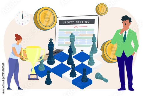 Sports Betting Concept Illustration Vector Style