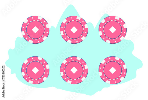 Poker Chips Concept Illustration Vector Style