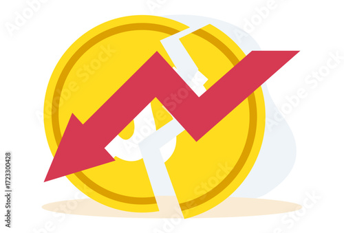 Broke Concept Illustration Vector Style