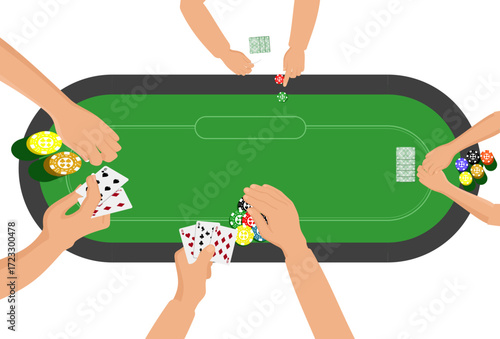 Poker Table Concept Illustration Vector Style