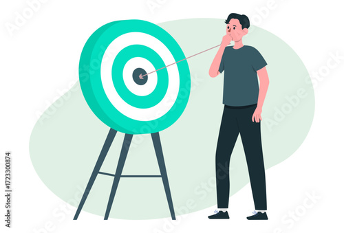 On Target Concept Illustration Vector Style