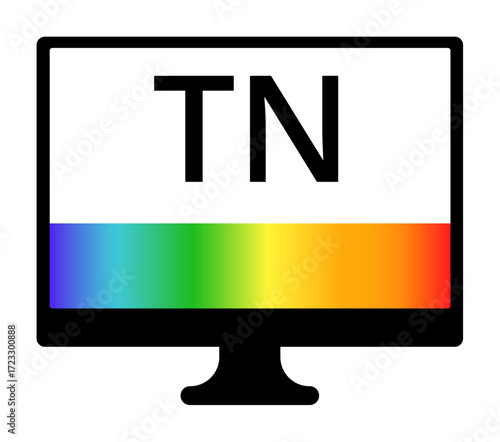 Computer screen displaying tn panel color spectrum display gradient.