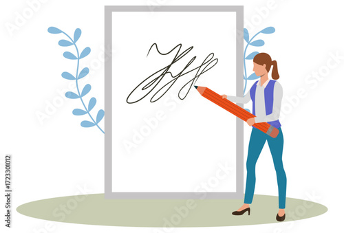 Signatures Concept Illustration Vector Style