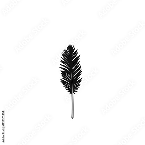 Minimalist feather duster hanging on hook, elegant simplicity
