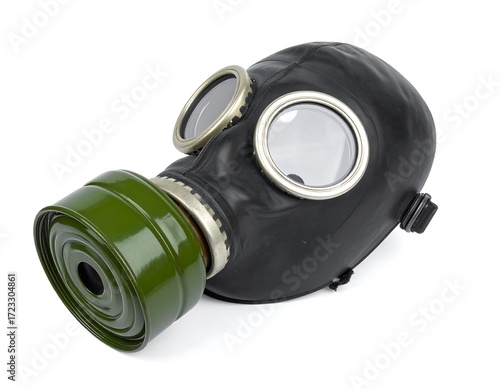 Black gas mask, isolated on white