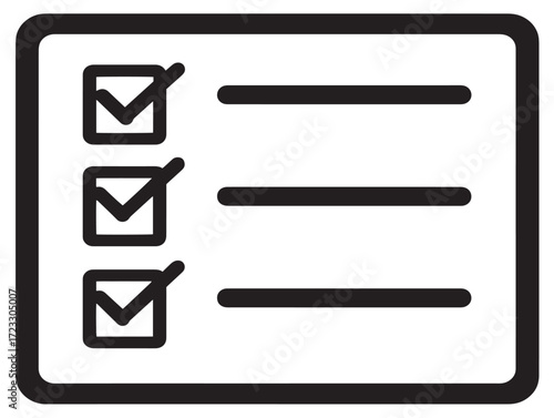 Elegant survey icon with clean vector line art