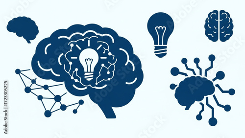 Inspiring brain power and connectivity for innovative solutions, a smart technology concept showcasing intelligence and creative thinking, originally vector art