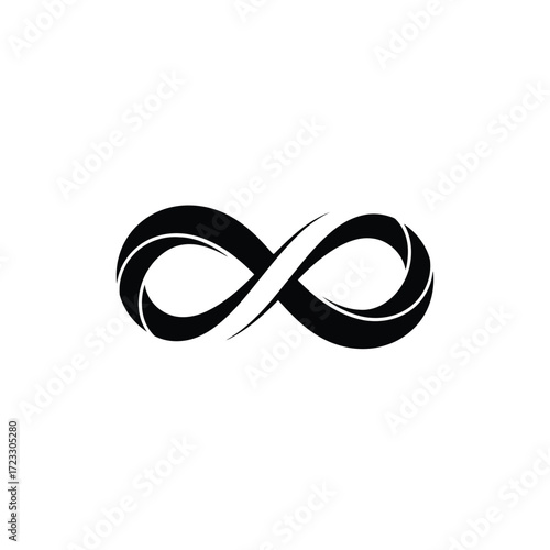 Vector illustration of black infinity symbol