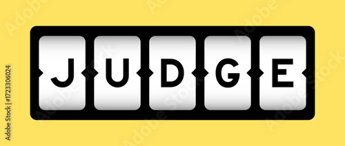 Black color in word judge on slot banner with yellow color background