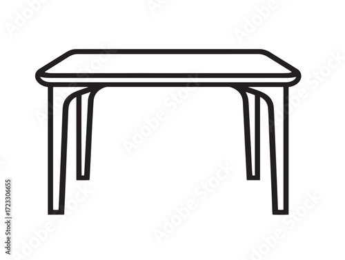 Professional flat line art table furniture illustration