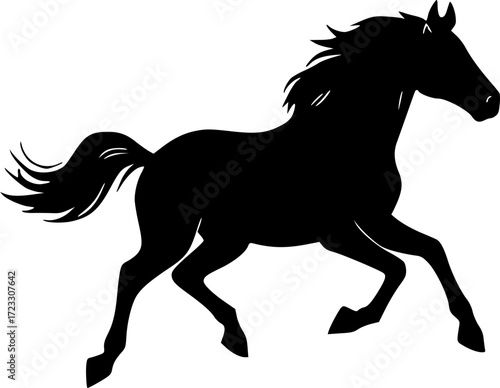 Horse gallop silhouette vector artwork for equestrian and rodeo concepts