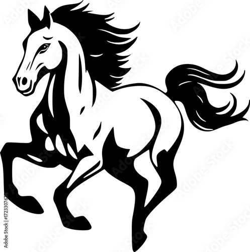 Running horse silhouette