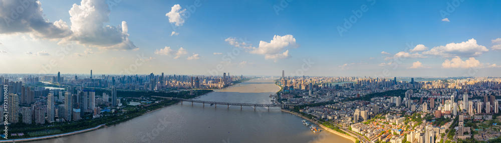 Fototapeta premium Wuhan city landmark skyline scenery