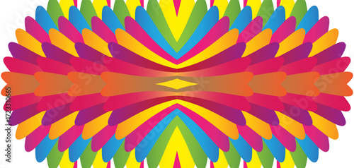 Abstract colorful pattern creating vibrant psychedelic background