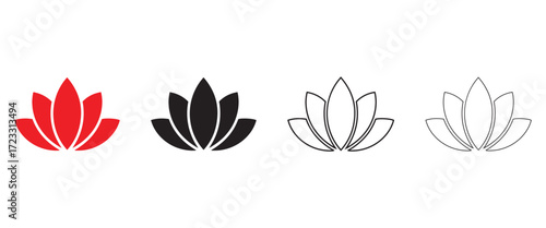 lotus flower icon, lotus Spa icon vector, wellness, meditation, nature, and spirituality theme vector