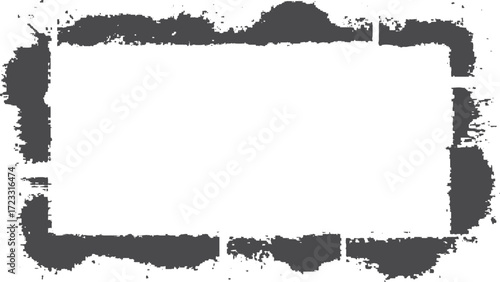 Vector grunge background with damaged frame elements.. Minimal vintage grunge border with aged edges and subtle dirt marks. 