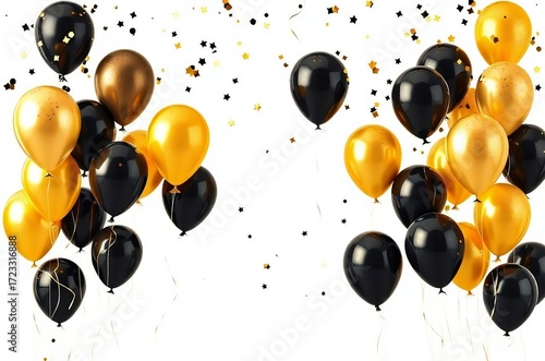 black and yellow balloons