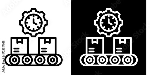 Manufacturing  Icon Set White Style Collection
