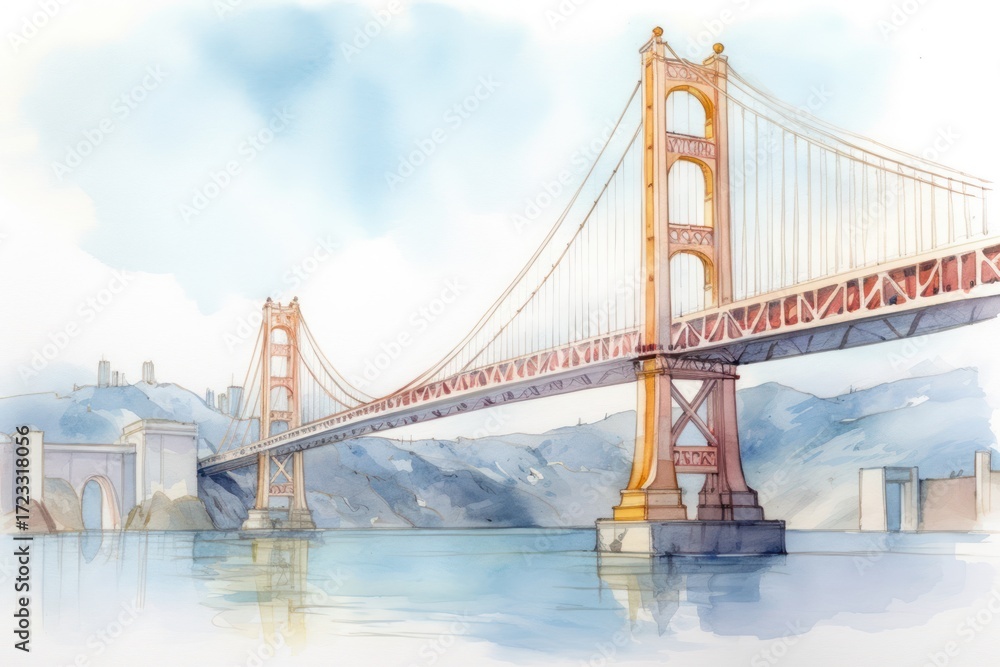 Fototapeta premium Bridge architecture engineering reflection.