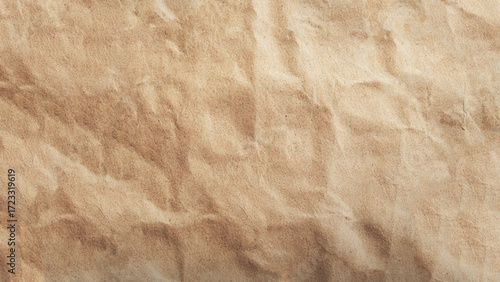 Old crumpled brown paper texture. 