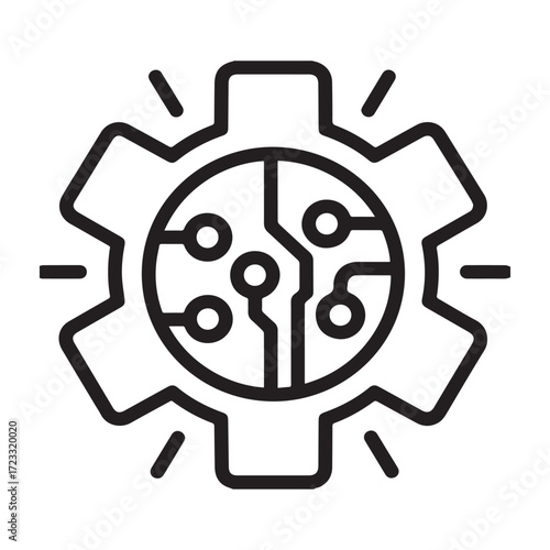 A Synergistic Blend: The Interplay of Mechanical Engineering and Digital Technology Represented by a Gear Encasing a Circuit Board Pattern
