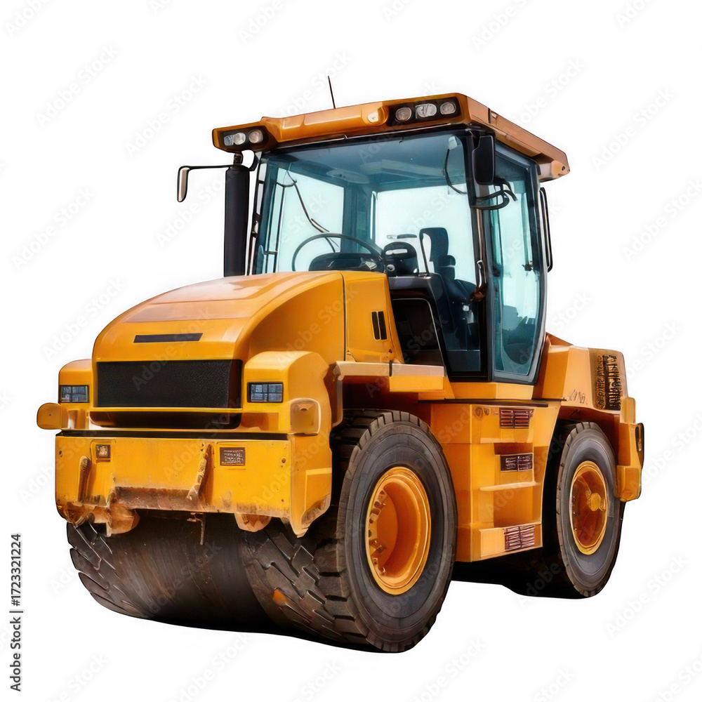 Naklejka premium road roller isolated on white background