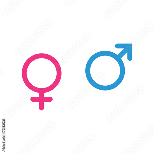 Gender symbols icon. Male and female symbol. Women and men icon. Male gender symbols. Human symbols.