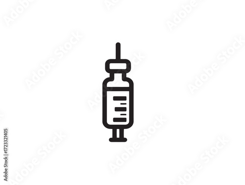 Modern healthcare vaccines symbol in minimal 2D vector line